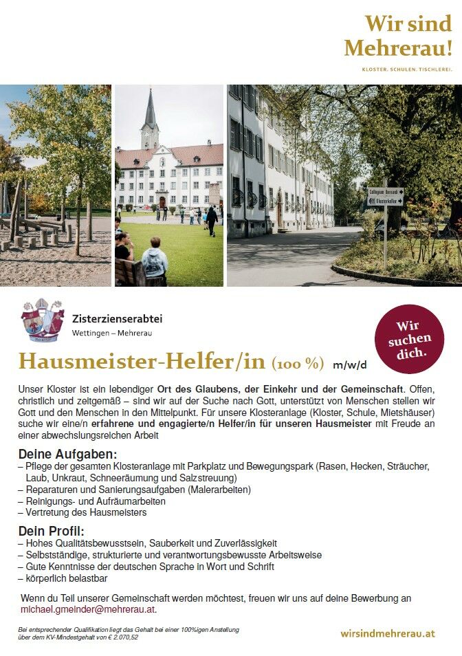 Stellenanzeige Hausmeister