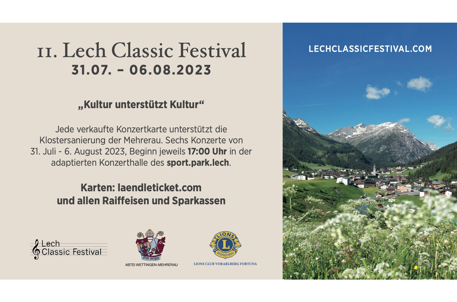 Kultur unterstützt Kultur - Mehrerau_Lech Classic Festival
